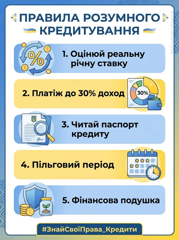 Інформаційний постер: Правила розумного кредитування