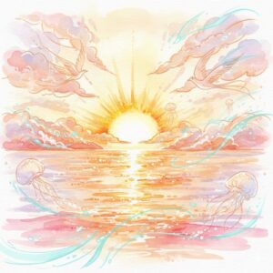 Поекспериментуй із кольорами в романтичних начерках, намагайся передати оптимістичний настрій у яскравому колориті повітряної або морської стихії.