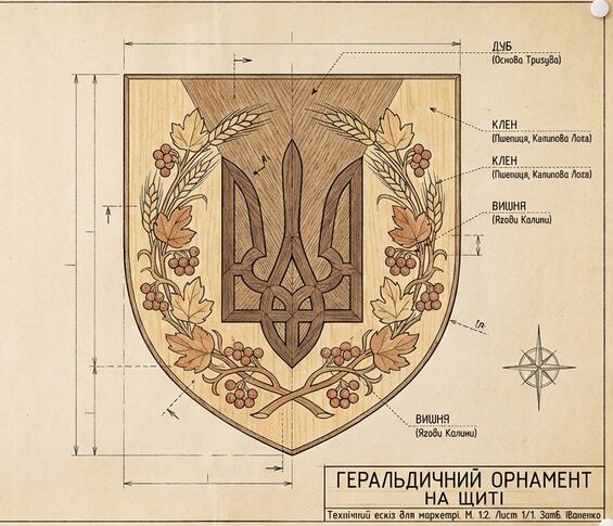 геральдичний орнамент із національними символами України